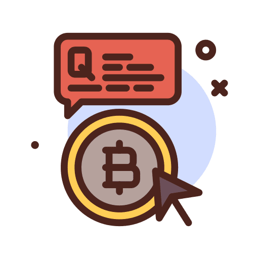 Question coin speech bubble business and finance icon