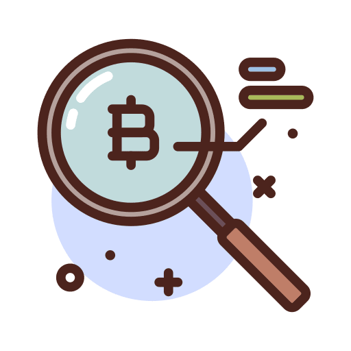 Research bitcoin stats cryptocurrency icon