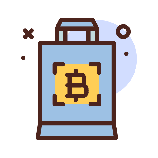 Shopping bag payment method business cryptocurrency icon