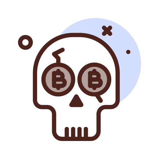 Skull cryptocurrency death skull icon