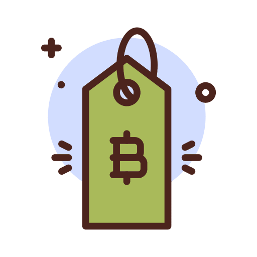 Tag commerce and shopping bitcoin value icon