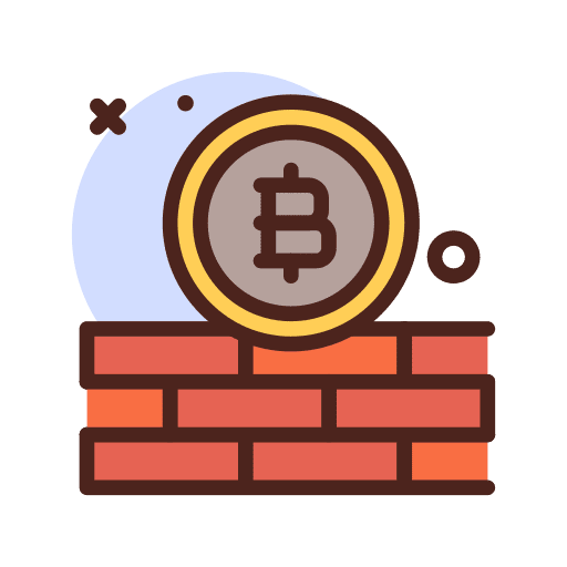 Wall business and finance cryptocurrency bitcoin icon