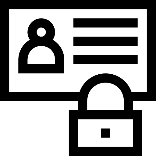 Data protection computer data padlock icon