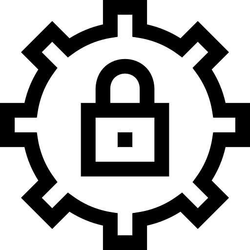 Settings configuration lock gear icon Settings configuration lock gear icon