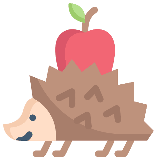 Hedgehog easter apple zoo icon Hedgehog easter apple zoo icon