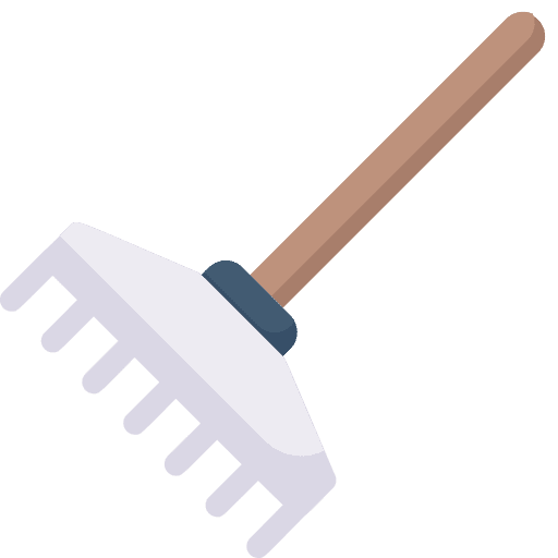Rake pitchfork construction and tools fork icon Rake pitchfork construction and tools fork icon