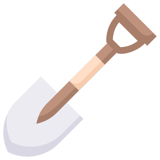 Shovel digging farming and gardening construction and tools icon