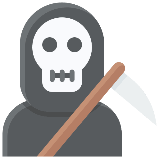 Death grim reaper skeleton character icon