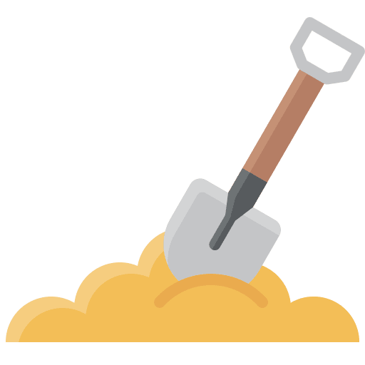 Shovel garden digging construction and tools icon