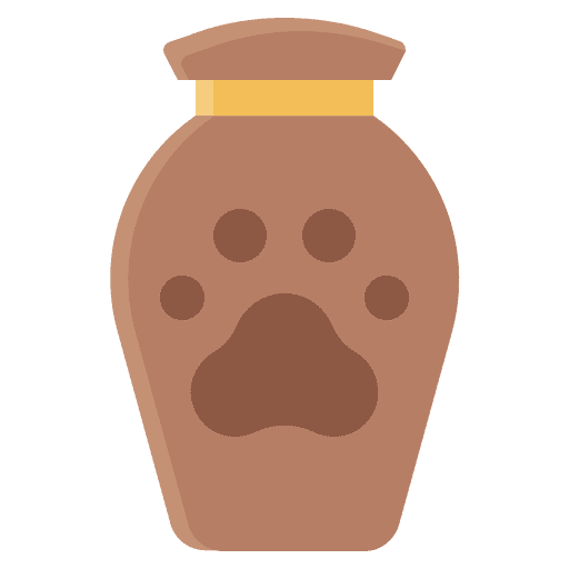 Urn cremated pawn animals icon