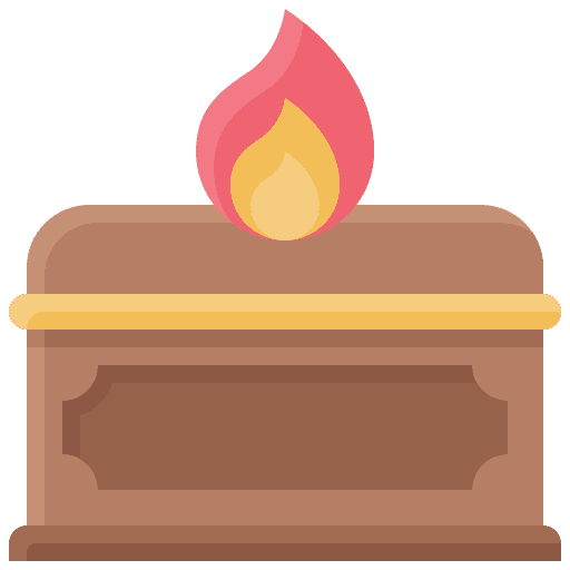 Cremation flames fire electronics icon