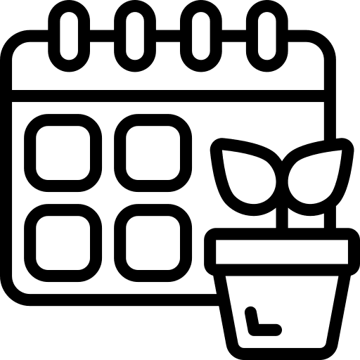 Calendar guide time and date sprout icon