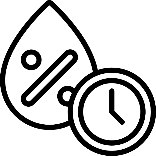 Water droplet clock time droplet icon