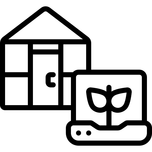 Greenhouse statistics plant data analysis icon
