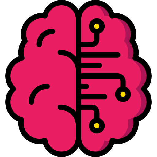 Human brain wired body part electronics icon