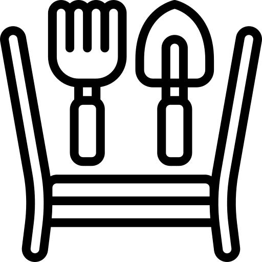 Stool stool trowel fork icon