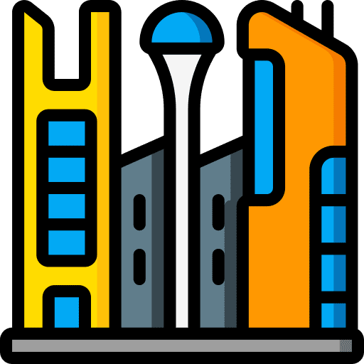 Cyberpunk skyscraper downtown cyberpunk icon
