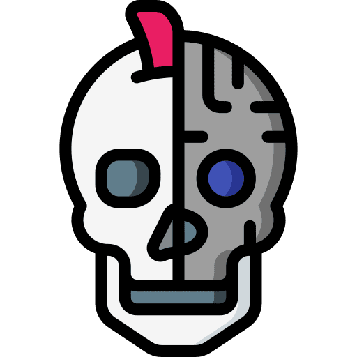 Cyborg robotics cyber punk science fiction icon