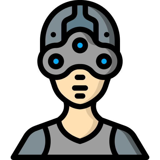 Cyborg science fiction electronics robot icon