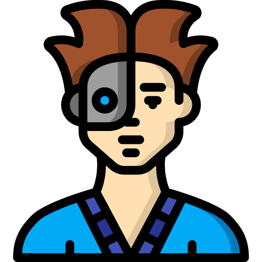 Cyborg science fiction user artificial intelligence icon