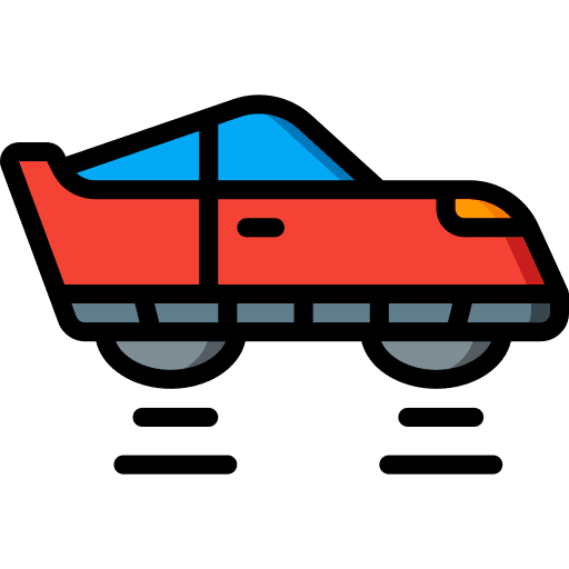 Flying car self driving automobile flying car icon