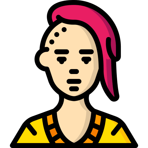Punk people girl user icon