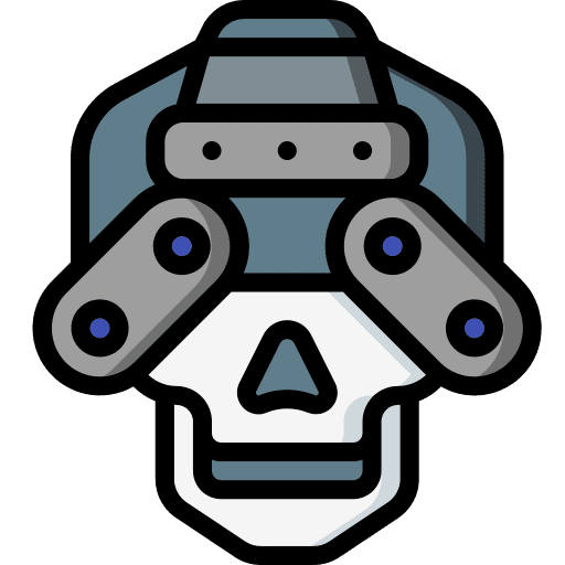 Skull automaton futuristic science fiction icon