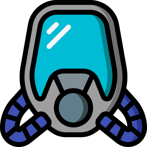 Gas mask nuclear protection pollution icon