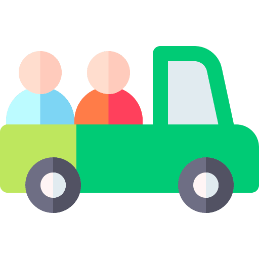 Pickup truck vehicle refugee people icon Pickup truck vehicle refugee people icon