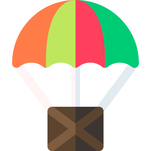 Parachute parcel supply parachute icon Parachute parcel supply parachute icon