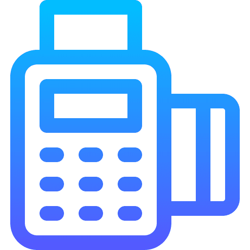 Pos terminal atm payment method credit card icon