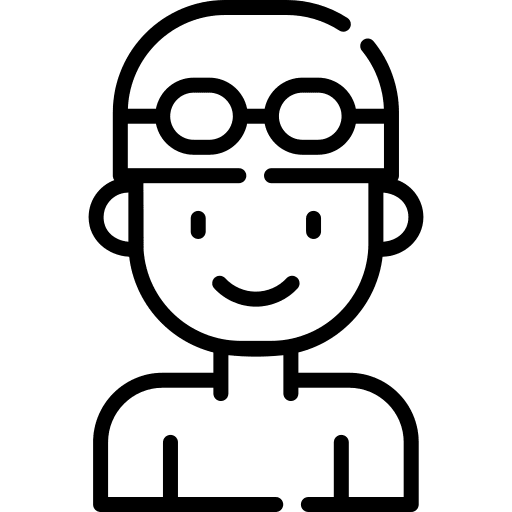 Swimmer user professions and jobs caucasian icon