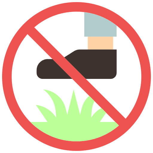 Keep off the grass step prohibition park icon
