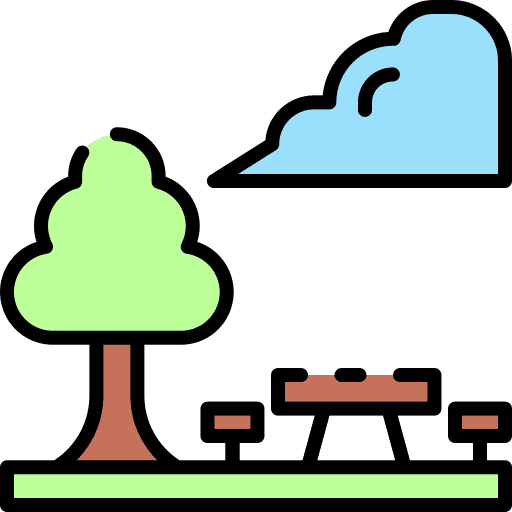 Rest area people nature bench icon