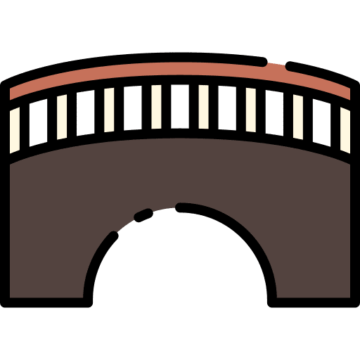 Bridge architecture and city river architectonic icon Bridge architecture and city river architectonic icon