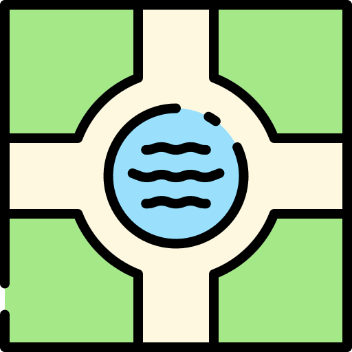 Roundabout road architecture and city crossroads icon Roundabout road architecture and city crossroads icon