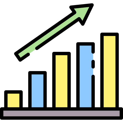 Bar chart graphic business and finance stats icon Bar chart graphic business and finance stats icon