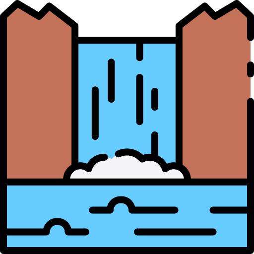 Waterfall water landscape river icon Waterfall water landscape river icon