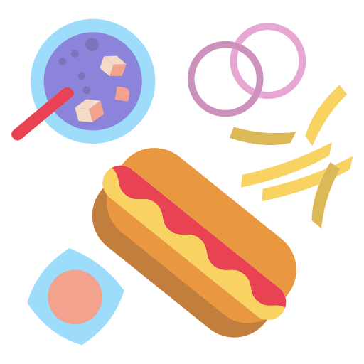 Hot dog french fries hot dog mustard icon Hot dog french fries hot dog mustard icon