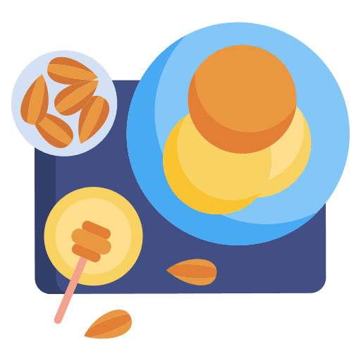 Pancake breakfast almond meal icon Pancake breakfast almond meal icon