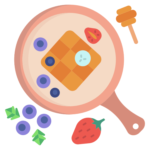 Waffle honey dish strawberry icon Waffle honey dish strawberry icon