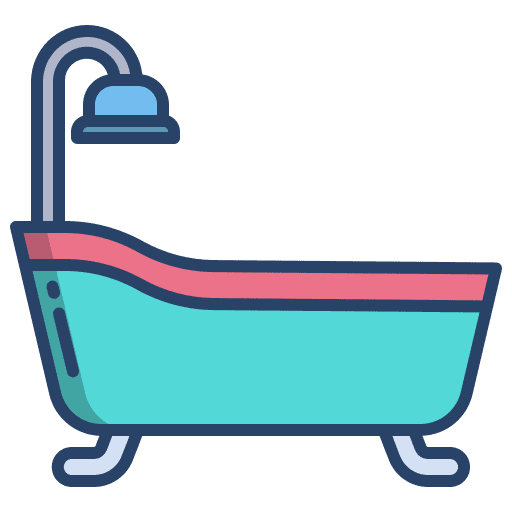 Bathtub bathroom wellness washing icon Bathtub bathroom wellness washing icon