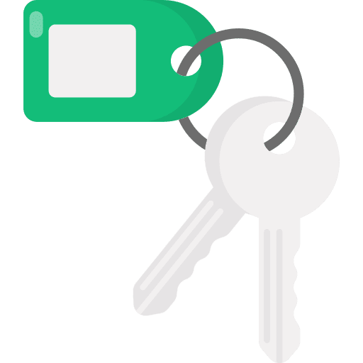 Room key hotel key keychain access icon
