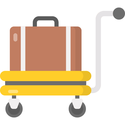 Luggage cart travel trolley cart hotel service icon Luggage cart travel trolley cart hotel service icon