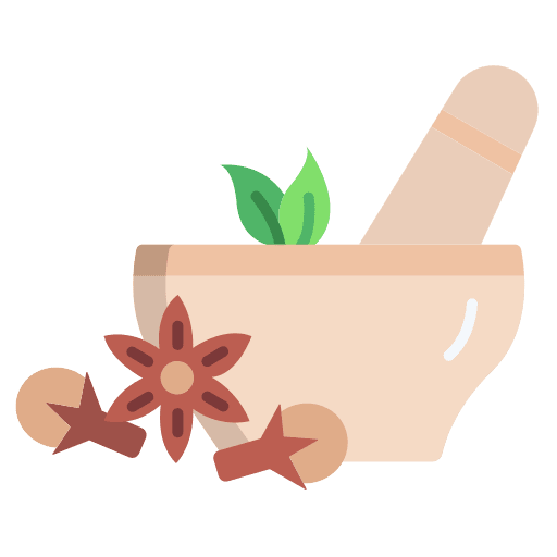Spices food and restaurant mortar herbal icon