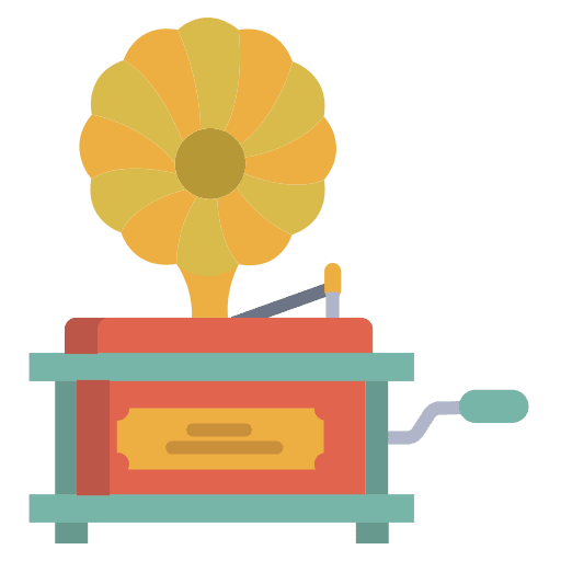 Gramophone electronics retro music and multimedia icon Gramophone electronics retro music and multimedia icon