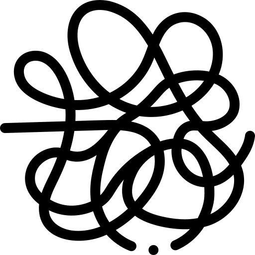 Mess process chaos disorder icon