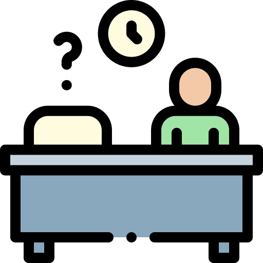 Absent lecture desk education icon