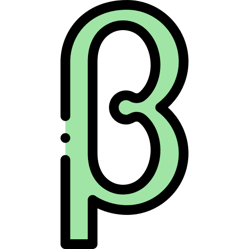 Beta language education typography icon Beta language education typography icon
