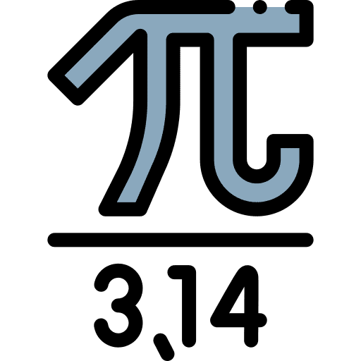 Pi mathematics diameter circumference icon Pi mathematics diameter circumference icon